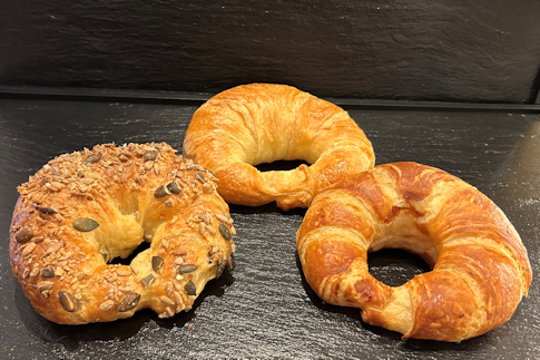 Buttergipfeli, Buttergipfel, Laugengipfel, Schoggi-Gipfel